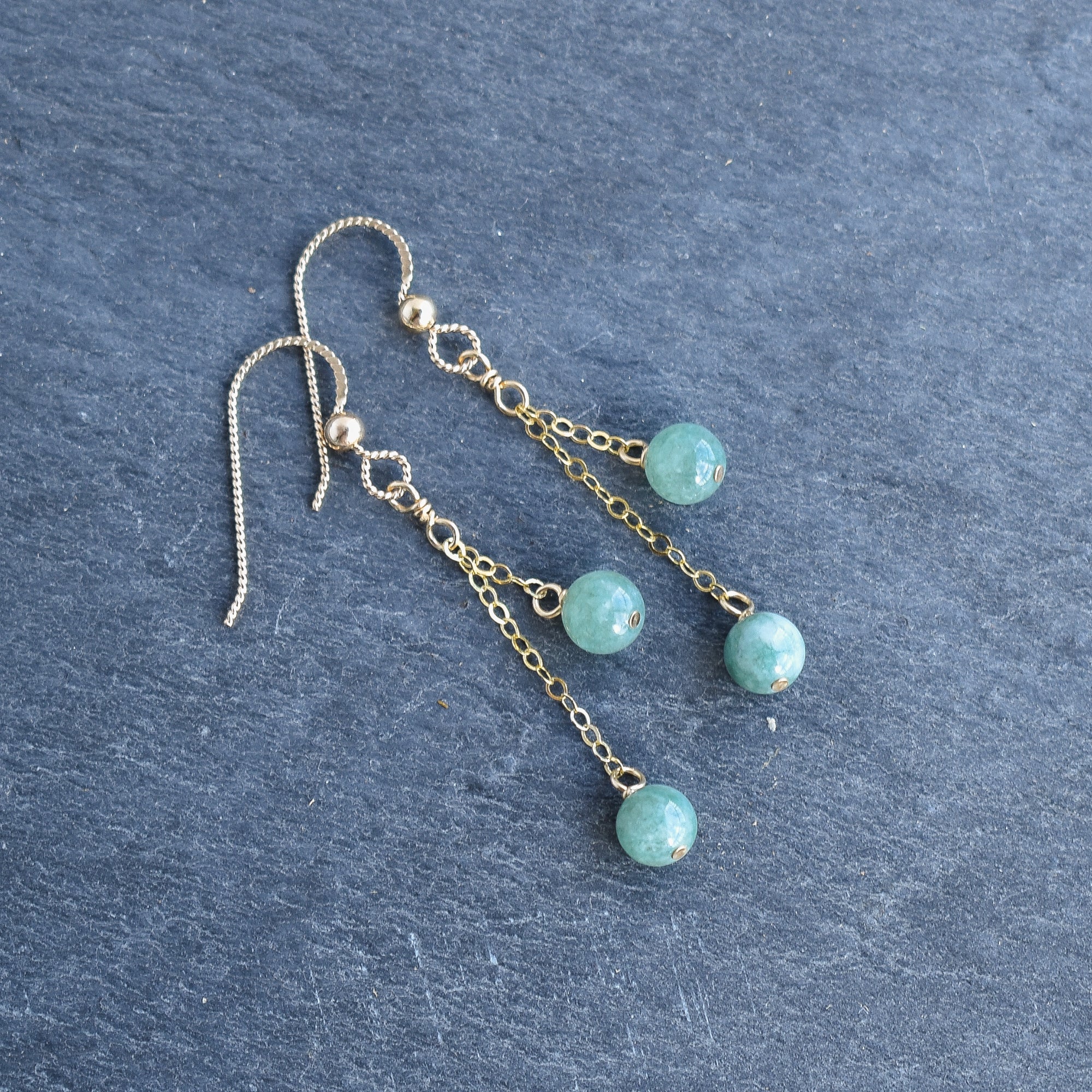 Double Dangle Jade Earrings - goterror